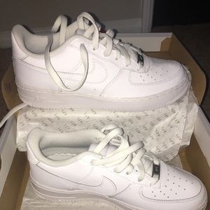 All white Nike Air Force 1’s